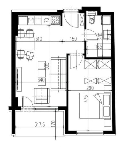 Продается новая 2-к квартира, 47 кв.м в Суботице, #1183_4
